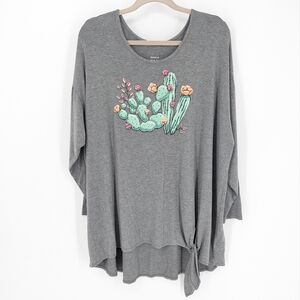 Torrid Super Soft Knits Cactus Long Sleeve Top, 4X